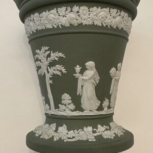 Wedgwood Vintage Green Jasperware Arcadia Vase